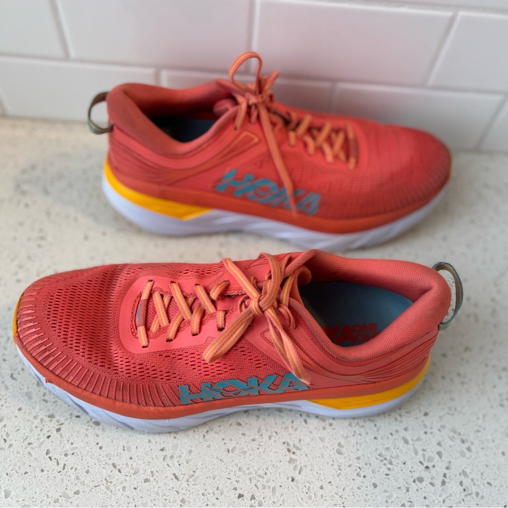 Hoka Bondi 7 women’s orange or mango color